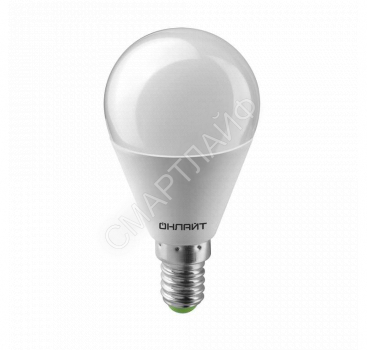 Лампа светодиодная 61 967 OLL-G45-10-230-6.5K-E14 10Вт шар 6500К холод. бел. E14 1000лм 176-264В ОНЛАЙТ 61967 - smartlife-ural.ru – Екатеринбург