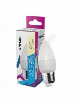 Лампа светодиодная 10.5Вт свеча 3000К тепл. бел. E27 220В КОСМОС LkecLED10.5wCNE2730 - smartlife-ural.ru – Екатеринбург