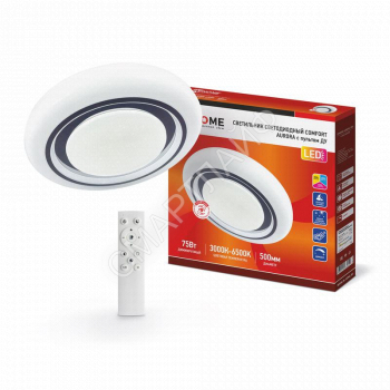 Светильник светодиодный COMFORT AURORA 75Вт 3000-6500К 6000лм 230В 480х80мм с пультом ДУ IN HOME 4690612035741 - smartlife-ural.ru – Екатеринбург