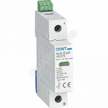 Ограничитель импульсных перенапряжений NU6-IIG 1п In=15кА Uc=440В Im=40кА (R) CHINT 252494 - smartlife-ural.ru – Екатеринбург