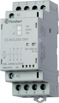 Контактор модульный 4NO 25А AgSnO2 230В AC/DC 35мм IP20 опции: мех. индикатор + LED FINDER 223402304320 - smartlife-ural.ru – Екатеринбург