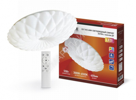 Светильник светодиодный COMFORT ASTRA 55Вт 3000-6500К 4400лм 230В 400х100мм с пультом ДУ IN HOME 4690612035017 - smartlife-ural.ru – Екатеринбург