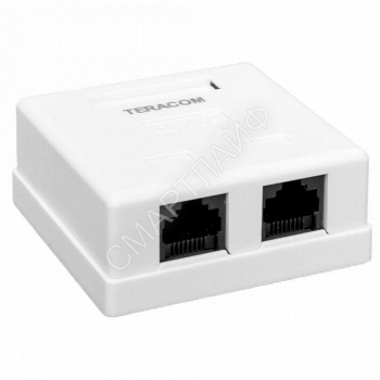 Розетка настенная TERACOM кат.5E неэкранированная 2 порта RJ-45 Dual IDC бел. EKF TRC-WBOX-2RJ45-5EUTP-WH - smartlife-ural.ru – Екатеринбург