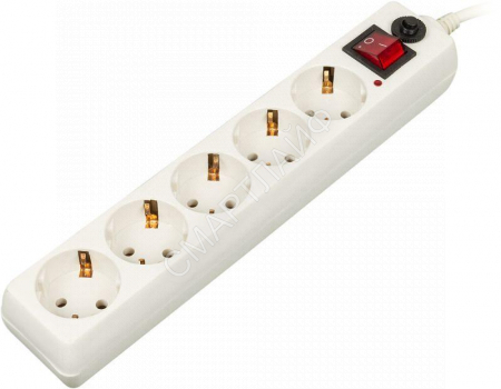 Удлинитель с сетевым фильтром 5х3м с заземл. 10А IP20 500SH-3-W 2.2кВт CCA бел. BURO 992290 - smartlife-ural.ru – Екатеринбург