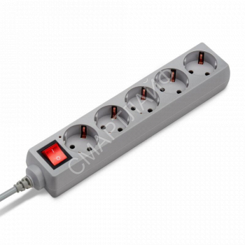 Удлинитель с сетевым фильтром 5х5м с заземл. 7А IP20 500SL-5-G 1.5кВт CCA сер. BURO 354127 - smartlife-ural.ru – Екатеринбург