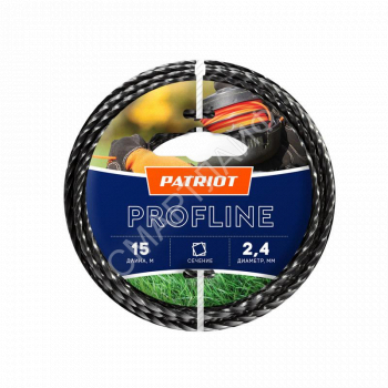 Леска Profline D2.4мм L15м (скрученный квадрат) 240-15-5 на пластиковой обойме черн. PATRIOT 805402206 - smartlife-ural.ru – Екатеринбург