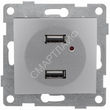 Розетка USB 2-м СП Bravo механизм серебр. GUSI С10USB2-004 - smartlife-ural.ru – Екатеринбург
