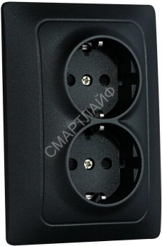 Механизм розетки 2-местн. с/з с з/ш СП Bravo 16А IP20 250В графит GUSI С10Р6-010 - smartlife-ural.ru – Екатеринбург