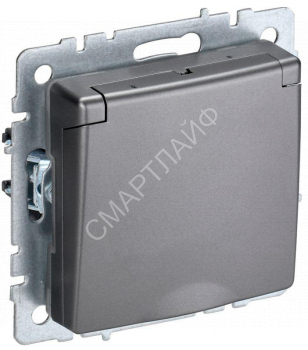 Розетка BRITE РСбш10-3-БрС 16А IP20 с заземл. защ. шторки с крышкой механизм сталь IEK BR-R16-16-K46 - smartlife-ural.ru – Екатеринбург