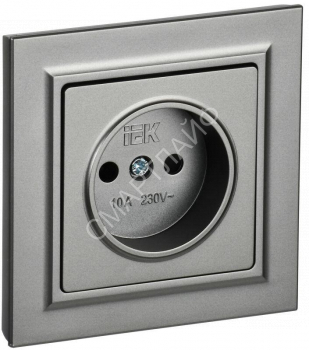 Розетка СП BRITE РСР10-1-0-БрС 10А в сборе без заземл. без защ. шторок сталь IEK BR-R10-10-K46-F - smartlife-ural.ru – Екатеринбург