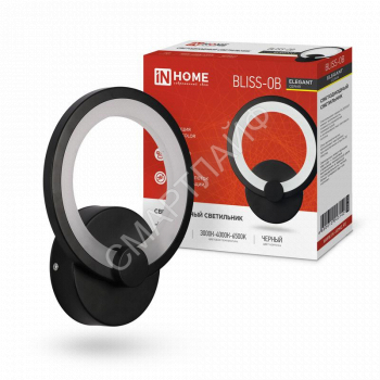 Светильник светодиодный ELEGANT BLISSAR-B 15Вт 3000-6500К 1050лм 230В STEP COLOR черн. IN HOME 4690612043142 - smartlife-ural.ru – Екатеринбург