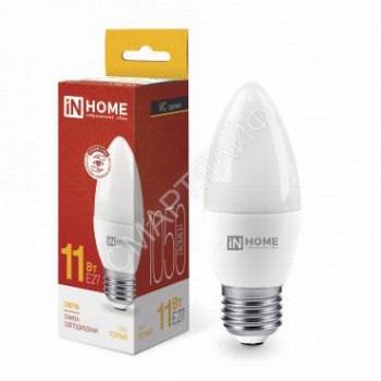 Лампа светодиодная LED-СВЕЧА-VC 11Вт свеча 3000К тепл. бел. E27 1050лм 230В IN HOME 4690612020488 - smartlife-ural.ru – Екатеринбург