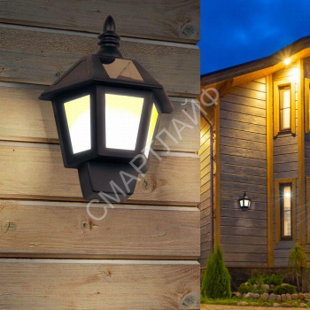 Светильник фасадный ERAFS08-36 Фонарь 2 режима (огонь/холодный свет) 40LED 7лм солнечная батарея ЭРА Б0044250 - smartlife-ural.ru – Екатеринбург