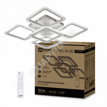 Светильник светодиодный ELEGANT ARIS-W-BG 90Вт 230В 3000-4000-6500К 7000лм 600х600х110мм ПУ бел. IN HOME 4690612043258 - smartlife-ural.ru – Екатеринбург