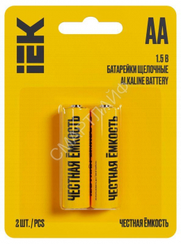 Элемент питания алкалиновый AA/LR6 Alkaline (блист.2шт) IEK ABT-LR06-OP-L02 - smartlife-ural.ru – Екатеринбург