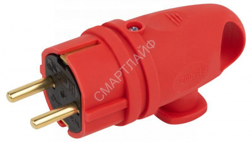 Вилка VX11-R-IP44 16А IP44 с кольцом угловая с заземл. каучук красн. ЭРА Б0055417 - smartlife-ural.ru – Екатеринбург