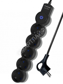 Удлинитель 5х3м с заземл. 10А IP20 2200Вт 220В защ. шторки ПВС 3х1 с выкл. черн. КОСМОС YKsm3m-5g-Z-V10A-B - smartlife-ural.ru – Екатеринбург