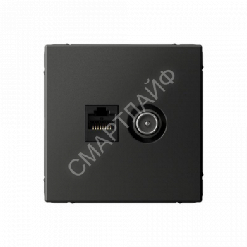 Розетка компьютерная + телевизионная 2-м СП ArtGallery RJ45 кат.5E + TV механизм базальт SE GAL001489 - smartlife-ural.ru – Екатеринбург