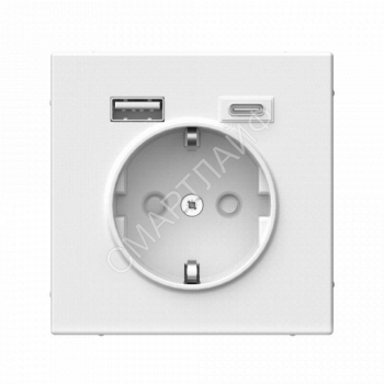 Розетка ArtGallery 16А с 2-мя заряд. устройствами USB A+C 5В/2.4А/3А 2х5В/1.5А механизм бел. SE GAL000132 - smartlife-ural.ru – Екатеринбург