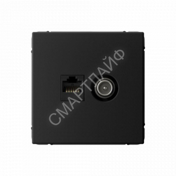 Розетка компьютерная + телевизионная 2-м СП ArtGallery RJ45 кат.5E + TV механизм карбон SE GAL001089 - smartlife-ural.ru – Екатеринбург