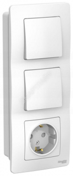 Блок СП Blanca (розетка с заземл. защ. шторки 16А 250В + 1-кл. выкл. + 1-кл. выкл.) бел. SE BLNBS101101 - smartlife-ural.ru – Екатеринбург