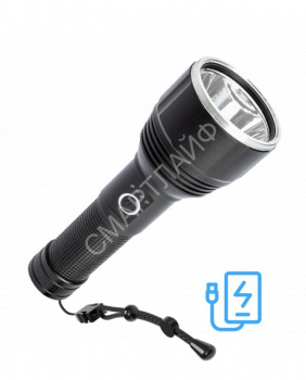 Фонарь аккумуляторный ручной 20Вт LED съемный Li-ion 26650 5000мА.ч Power-bank корпус анодир. алюм. индикатор уровня заряда USB-шнур type C ремешок ручной КОСМОС KOC130Lit - smartlife-ural.ru – Екатеринбург