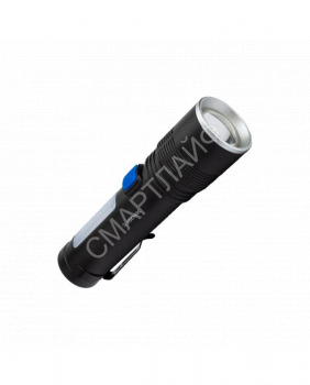Фонарь аккумуляторный ручной 10Вт LED+2Вт COB LED zoom-линза Li-ion 18650 1800мА.ч корпус анодир. алюм. USB-шнур type C зажим для крепления КОСМОС KOC133Lit - smartlife-ural.ru – Екатеринбург