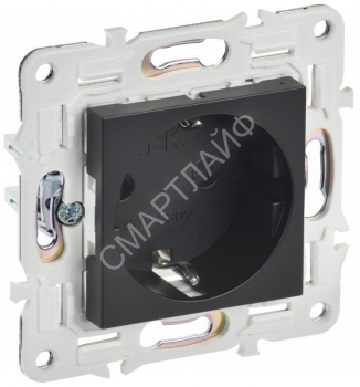 Розетка SKANDY 16А с заземл. защ. шторки безвинт. крепл. SK-R06Bl черн. IEK SK-R14-16-1-K02 - smartlife-ural.ru – Екатеринбург