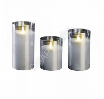 Свеча декоративная CL7-SET3-sr с пультом 3хAAA для каждой свечи (не в компл.) серебр. (уп.3шт) ФАZА 5018792 - smartlife-ural.ru – Екатеринбург