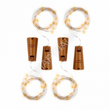 Гирлянда DC-G04-20YS4 пробки 20LED 3x(LR44/LR1154/AG13/G13) (в компл.) (уп.4шт) желт. ФАZА 5047914 - smartlife-ural.ru – Екатеринбург