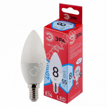 Лампа светодиодная RED LINE LED B35-8W-840-E14 R 8Вт B35 свеча 4000К нейтр. бел. E14 Эра Б0050200 - smartlife-ural.ru – Екатеринбург