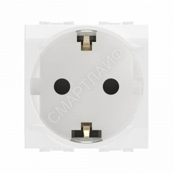 Розетка 1-м СП 2мод. Brava 16А IP20 с заземл. защ. шторки бел. DKC 76482B - smartlife-ural.ru – Екатеринбург