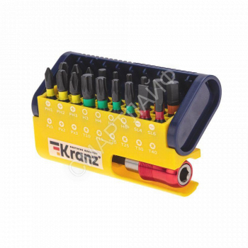 Набор бит с магнитным держателем пластиковый кейс 19 шт Kranz KR-92-0465 - smartlife-ural.ru – Екатеринбург