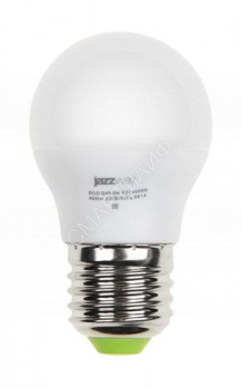 Лампа светодиодная PLED-ECO 5Вт G45 шар матовая 3000К тепл. бел. E27 400лм 230В 50Гц JazzWay 1036957A - smartlife-ural.ru – Екатеринбург
