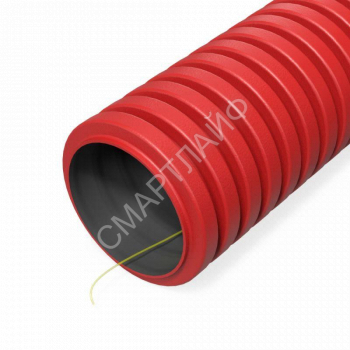 Труба гофрированная двустенная ПНД гибкая d40мм с протяжкой SN29 450 красн. (уп.100м) Промрукав PR15.0252 - smartlife-ural.ru – Екатеринбург
