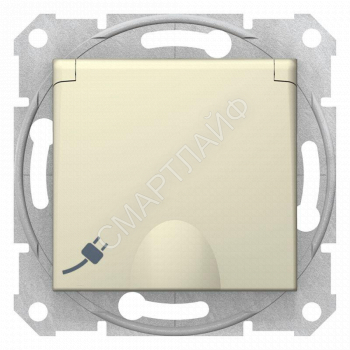 Розетка 1-м СП Sedna 16А IP20 250В с заземл. защ. шторки с крышкой механизм беж. SchE SDN3100147 - smartlife-ural.ru – Екатеринбург