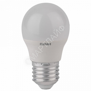 Лампа светодиодная LED Star Classic P 40 5.5W/827 5.5Вт шар матовая 2700К тепл. бел. E27 470лм 220-240В пластик. OSRAM 4052899971646 - smartlife-ural.ru – Екатеринбург