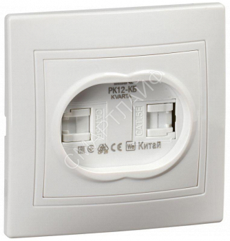 Розетка компьютерная 2-м СП Кварта РК12-КБ бел. GENERICA KV-K20-K01 - smartlife-ural.ru – Екатеринбург