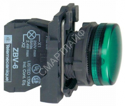 Лампа светосигнальная d22мм 230-240В зел. SchE XB5AVM3 - smartlife-ural.ru – Екатеринбург