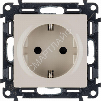 Розетка 1-м СП Valena Life 16А IP20 250В 2P+E защ. шторки винтов. клеммы с лицев. панелью механизм сл. кость Leg 753524 - smartlife-ural.ru – Екатеринбург