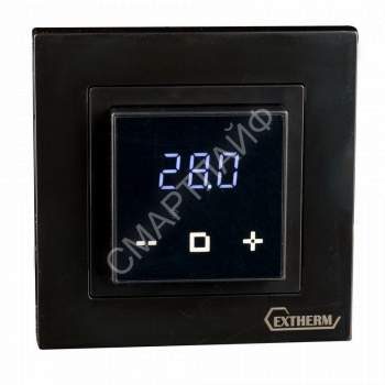 Термостат программируемый по Wi-Fi с сенсорными кнопками и датчиком темпер. пола; расписанием на неделю; совместим с рамками с внутрен. размером 56х56мм Schneider Unica; Exxact и Legrand Valena черн. Extherm ET-44(b) - smartlife-ural.ru – Екатеринбург