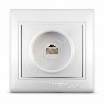 Розетка телефонная 1-м СП Севиль 4P4C 3А IP20 бел. UNIVersal С0034 - smartlife-ural.ru – Екатеринбург