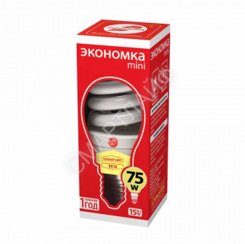 Лампа люминесцентная компакт. SPC 15Вт E14 спиральная 2700К T2 ЭКОНОМКА LKsmT2SPC15wE1427eco - smartlife-ural.ru – Екатеринбург