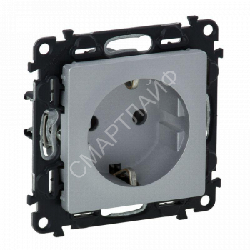 Розетка 1-м СП Valena Life 16А IP20 250В 2P+E защ. шторки винтов. клеммы с лицев. панелью механизм алюм. Leg 753624 - smartlife-ural.ru – Екатеринбург