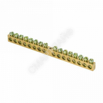 Шина PEN "ноль-земля" 6х9 16 отвер. латунь крепеж по центру PROxima EKF sn0-63-16 - smartlife-ural.ru – Екатеринбург