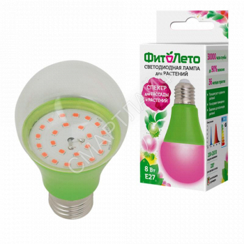 Лампа светодиодная LED-A60-8W/SPSB/E27/CL PLP30GR 8Вт A60 грушевидная прозрачная для растений спектр для рассады и цветения (упак. картон) Uniel UL-00004581 - smartlife-ural.ru – Екатеринбург