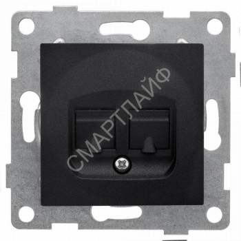 Розетка телефонная 2-м СП Bravo RJ12 механизм графит GUSI С10Т2-010 - smartlife-ural.ru – Екатеринбург