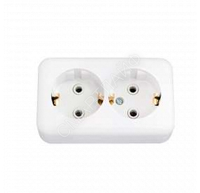 Розетка 2-м ОП 16А IP20 с заземл. бел. Bylectrica РА16-250 - smartlife-ural.ru – Екатеринбург