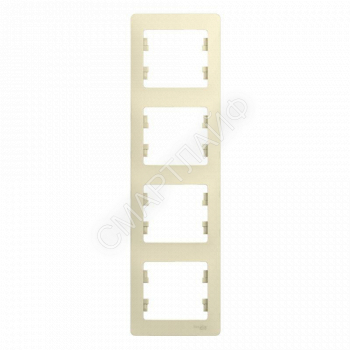 Рамка 4-м Glossa вертикал. беж. SE GSL000208 - smartlife-ural.ru – Екатеринбург
