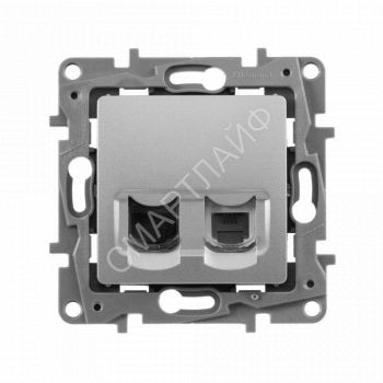 Розетка компьютерная + телефонная 2-м СП Etika RJ45 + RJ11 кат.5E UTP механизм алюм. IEK 672452 - smartlife-ural.ru – Екатеринбург